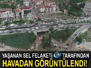 Başkentte sel bölgesi drone ile görüntülendi