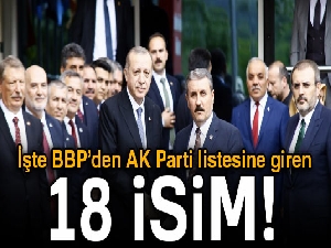BBP’den AK Parti listesine 18 isim girdi