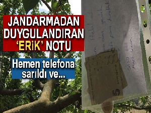 Bahçeden erik yiyen jandarma para ve not bıraktı