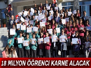 18 milyon öğrenci karne alıyor