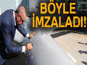 Cumhurbaşkanı Erdoğan, İnsansız Hava Aracı'na tarih ve imza attı