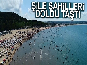 Şile sahilleri tatilcilerle doldu taştı