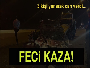 3 kişi yanan araçta can verdi