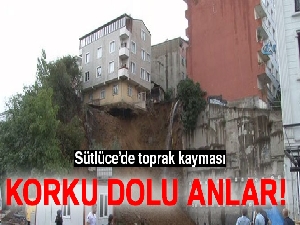 Sütlüce'de toprak kayması! Korku dolu anlar