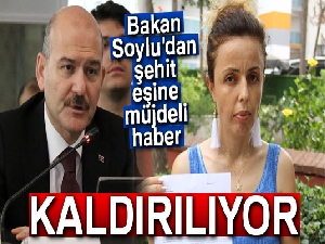 İcralık olan şehit eşine İçişleri Bakanı Soylu’dan müjdeli haber