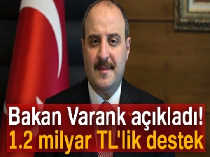 Bakan Varank açıkladı: 1.2 milyar TL'lik destek