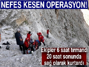 Nefes kesen operasyonla kurtarılan paraşütçü dağa böyle çakılmış