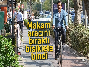 Kırşehir Belediye Başkanı makam aracını bıraktı bisiklete bindi