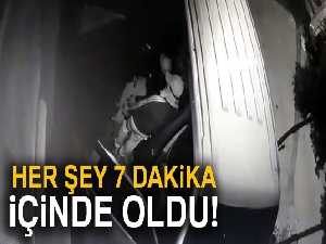 Hırsızlar 7 dakikada lastik dükkanını boşalttı