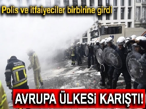 Belçika'da polis ve itfaiyeciler birbirine girdi