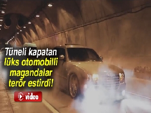 İstanbul'da tüneli kapatan lüks otomobilli magandalar terör estirdi