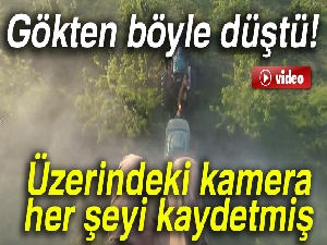 Tarlasını ilaçlayan çiftçiye selam vermek isterken gökten böyle düştü