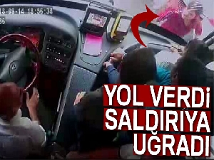 Kendisine yol veren otobüsün camını kırdı