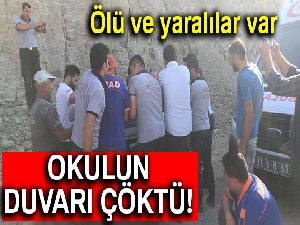 İstinat duvar çöktü: 1 ölü, 2 yaralı