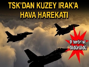 TSK: Irak'ın kuzeyinde 9 terörist etkisiz hale getirildi