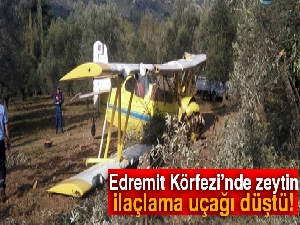 Edremit Körfezi'nde zeytin ilaçlama uçağı düştü!