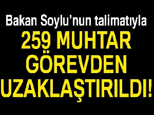 259 muhtar Bakan Soylu'nun talimatıyla görevden uzaklaştırıldı