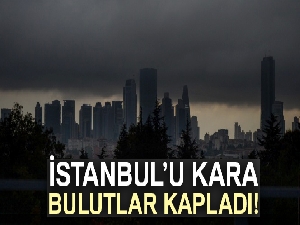 İstanbul'da gökdelenlerin üstünü bulutlar kapladı
