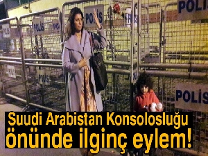 Suudi Arabistan Konsolosluğu önünde ilginç eylem