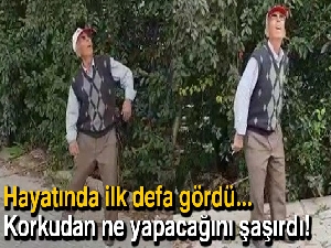 Drone gören yaşlı adamın komik tepkisi