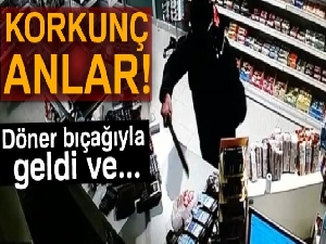 Döner bıçaklı gaspçı kamerada
