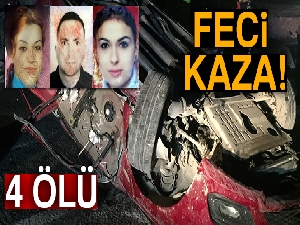 Kayseri'de otomobil takla attı: 4 ölü
