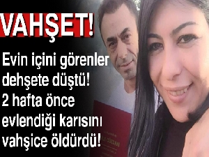2 hafta önce evlendiği karısını öldürdü