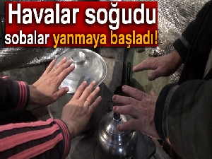 Kars'ta havalar soğudu, sobalar yanmaya başladı
