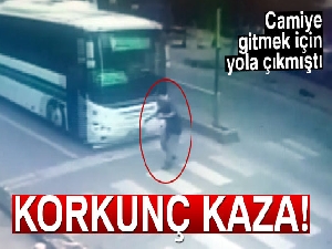 Yaşlı adama yaya yolunda halk otobüsü çarptı