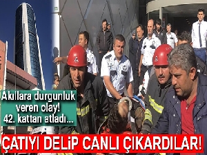 İş merkezinin 42. katından atladı, AVM'nin çatısına düşerek ağır yaralandı