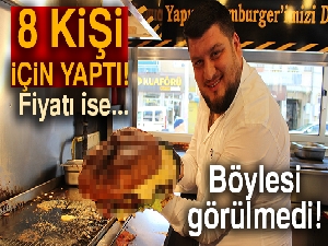 İzmir'de 5 kiloluk dev hamburger