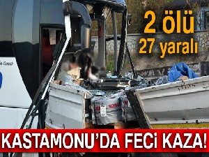 Asker taşıyan yolcu otobüsü çekiciye çarptı: 2 ölü, 27 yaralı