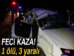 Otomobil traktör römorkuna çarptı: 1 ölü, 3 yaralı