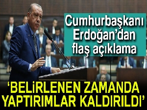 Cumhurbaşkanı Erdoğan: 'Eş zamanlı olarak ABD ve Türkiye saatiyle belirlenen zamanda yaptırımlar kaldırıldı'