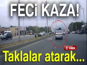 Bisikletli şahsın sol şerit merakı kazayla bitti