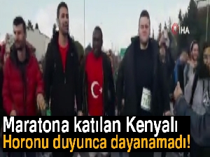 Maratona katılan Kenyalı öğrenci horonu duyunca dayanamadı
