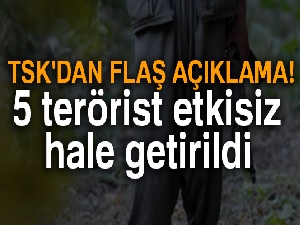 TSK'dan flaş açıklama! 5 terörist etkisiz hale getirildi...