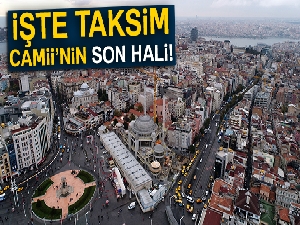Betonarme yapısı biten Taksim Camii havadan görüntülendi