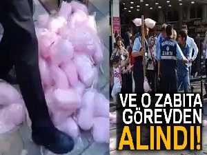 El koyduğu pamuk şekerleri çiğneyen zabıta memuru görevden alındı
