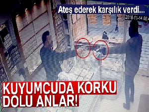 Silahlı soyguncuyu ateş ederek püskürttü
