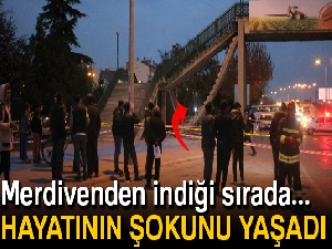 Konya'da üst geçit merdiveni çöktü: 1 yaralı