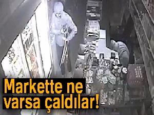 Markette ne varsa çaldılar