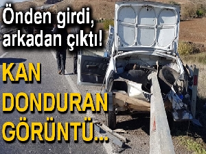 Bariyer otomobilin önünden girdi arkasından çıktı