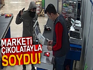 Gaspçı marketi çikolatayla soydu