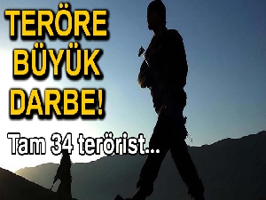 Son bir hafta içinde 34 terörist etkisiz hale getirildi