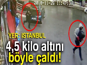Başakşehir'de 4,5 kilo altının çalınma anı kamerada