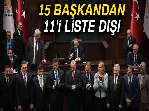 15 başkandan 11'i liste dışı