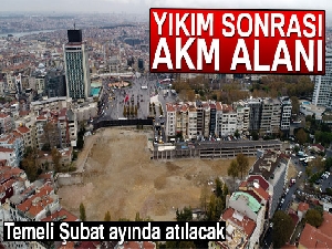 Yıkım sonrası Atatürk Kültür Merkezi alanı havadan görüntülendi