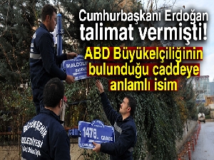 ABD Büyükelçiliğinin bulunduğu caddeye anlamlı isim