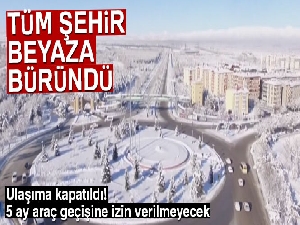 Beyaz örtü ile kapanan Erzurum havadan görüntülendi